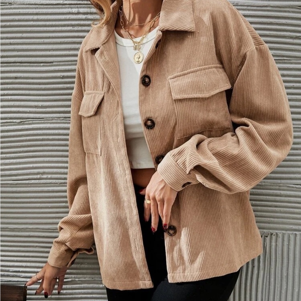 Khaki Corduroy Jacket - Picture 2 of 5